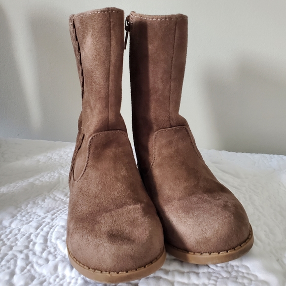 Adorabke NINA Little Girls Brown Suede Look, Side Zip Boots - Picture 2 of 9